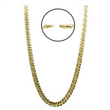 Stainless Steel Gold PVD Curb Classic Chain with Bayonet Closure